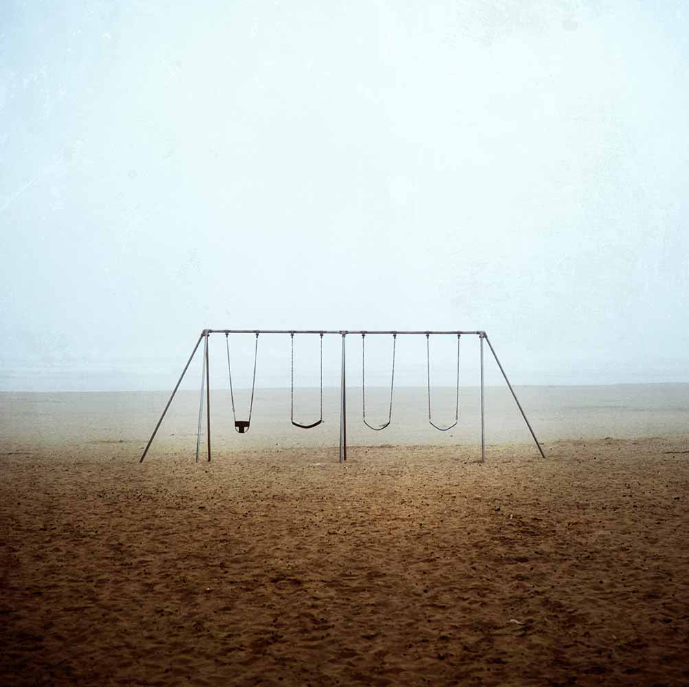 Empty swings at beach fine art photography