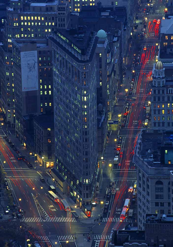 USA, New York City City, intersection, dusk (long exposure) fine art photography