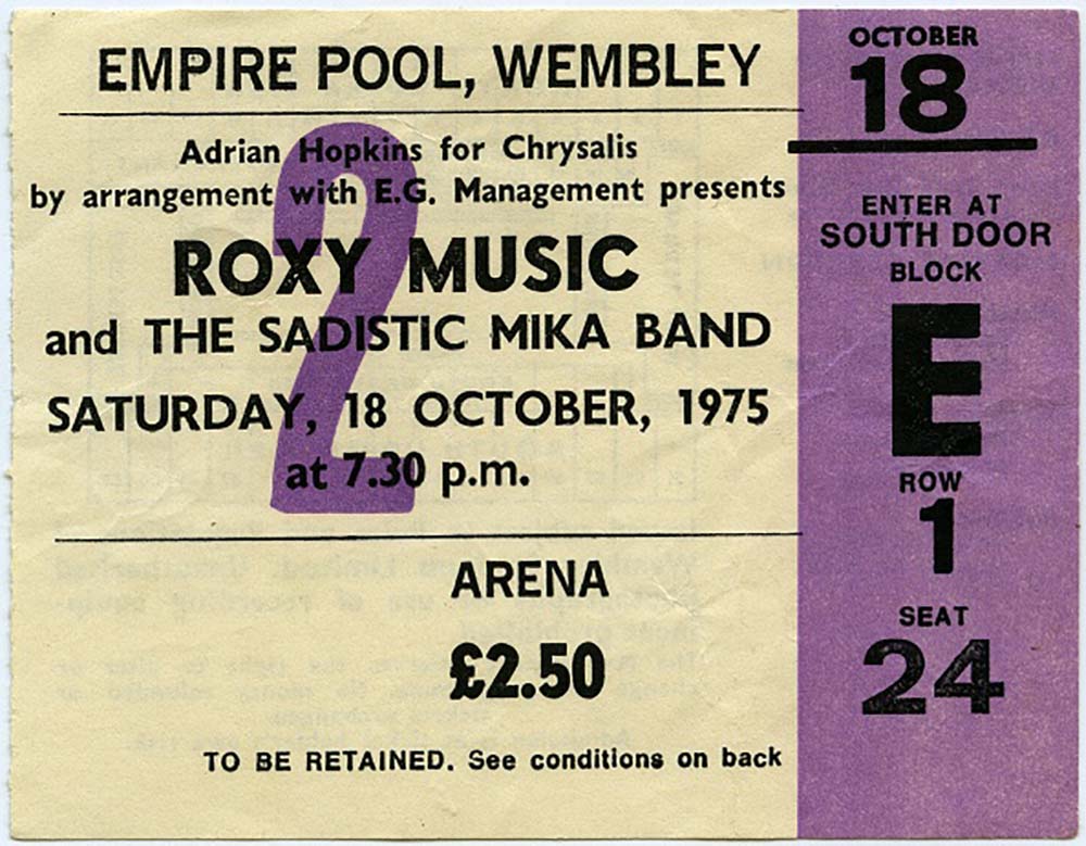 Roxy Music Concert Ticket fine art photography