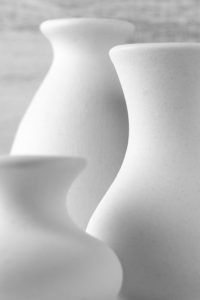 Unglazed ceramic vases
