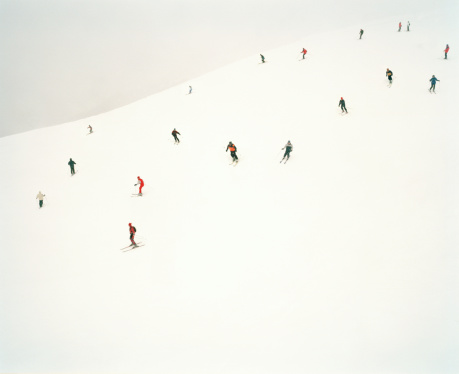 Skiers on slopes fine art photography