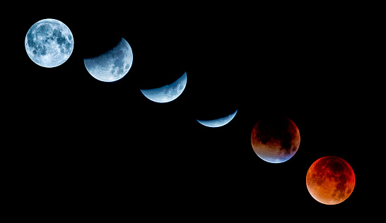Lunar eclipse sequence and Super Moon september 2015 fine art photography