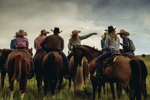 Utah ranchers on horses