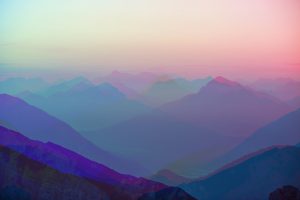 Abstract colourful mountain ranges digital art pastel backdrop