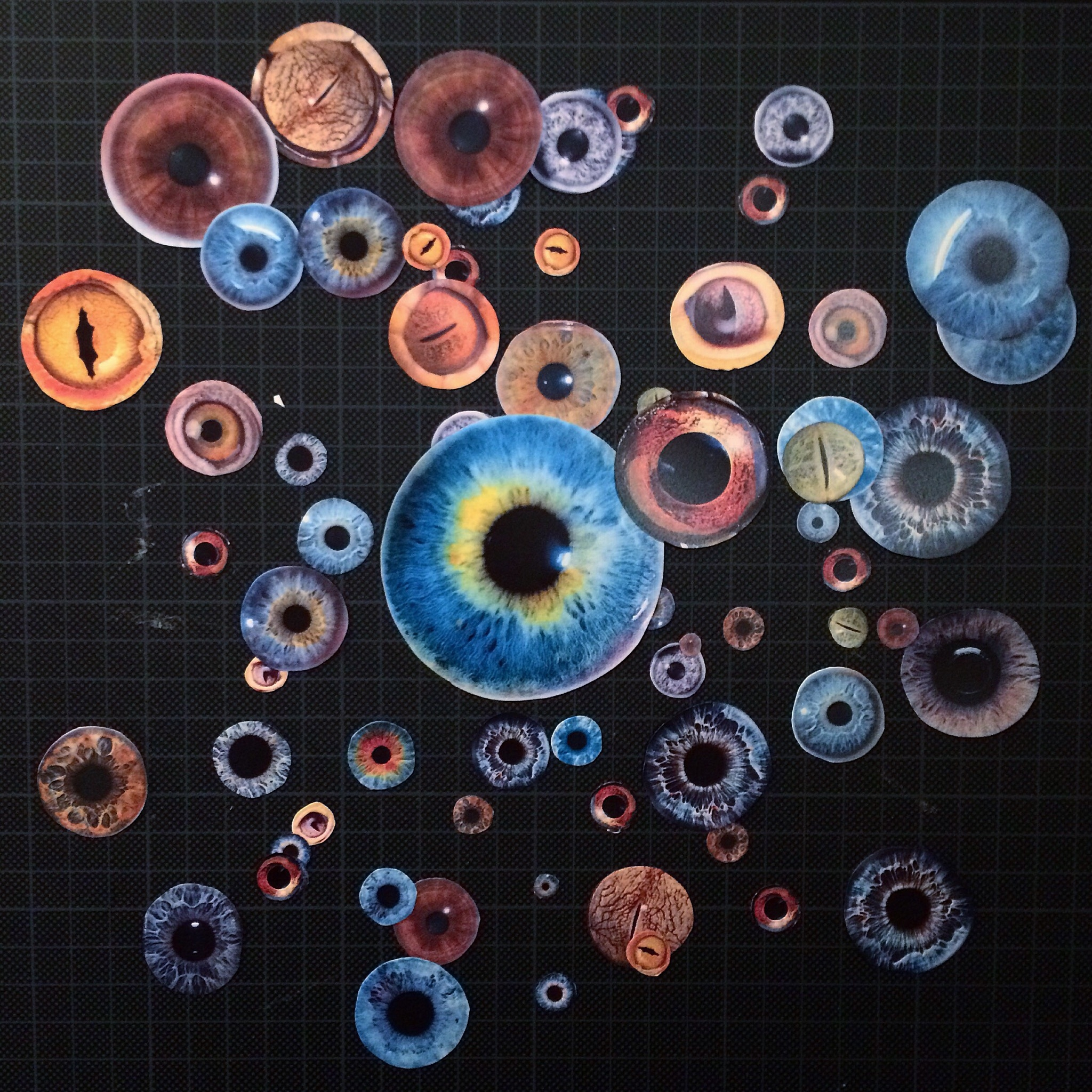Digital Composite Image Of Human Eyes Over Checked Background fine art photography